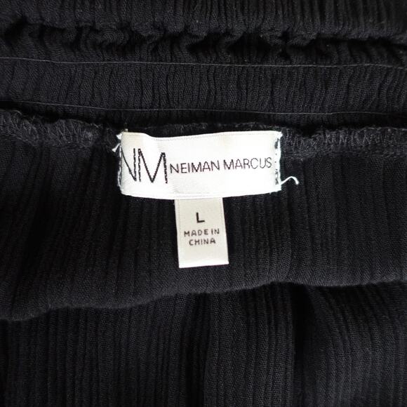 Neiman Marcus Shirt Womens Large Black Lace Crochet Boho Peasant Top Whimsigoth - Picture 3 of 9